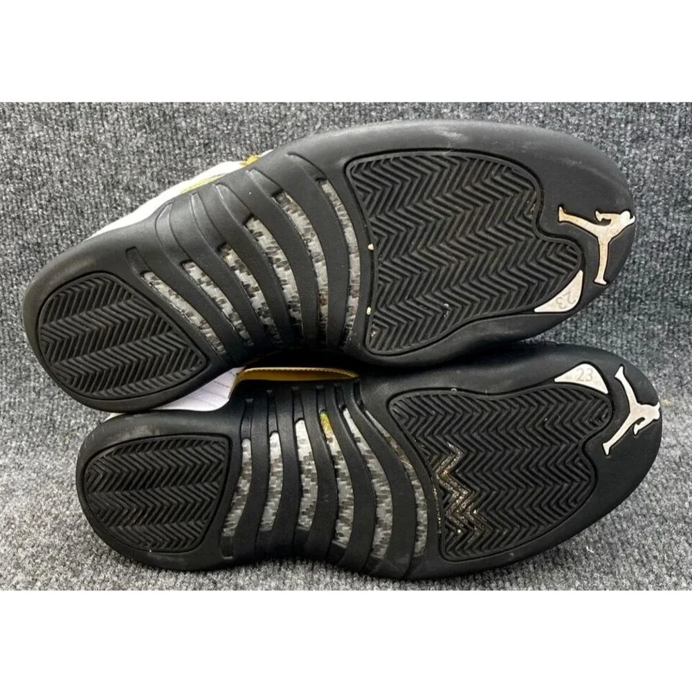 Air Jordan 12 Retro Royalty Taxi White Black Gold CT8013-170 Men Size 9 Mid Top